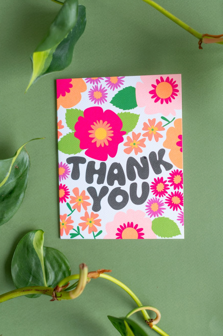 Card : Thank You Neon Blooms